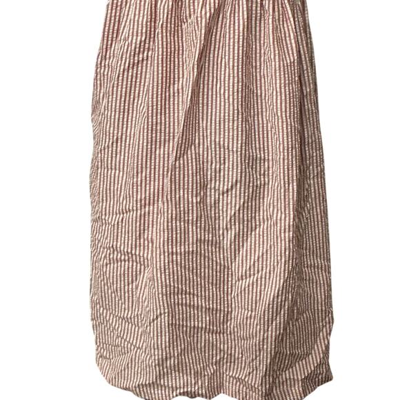 Buddy Love Pink Red Smocked Stripes Seersucker Shoulder Ties Lexi Dress Size L - Picture 8 of 12